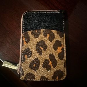 Kate Spade, leopard card holder with key ring. Used once.